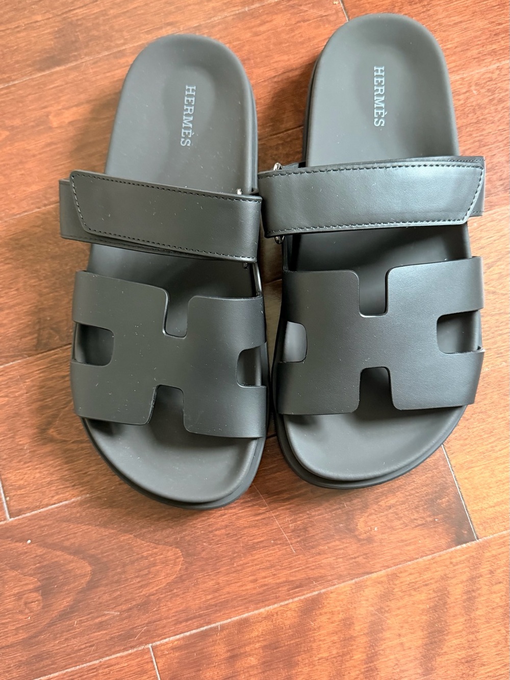 Hermes chyphre Black Slide Sandals